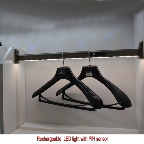 Rechargeable Wardrobe hanging rail-5V, PIR sensor LED light