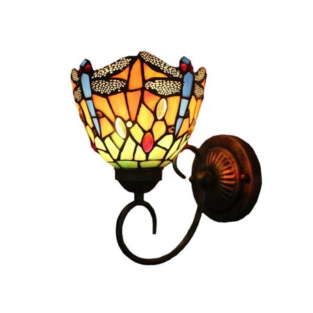XINYUDE Tiffany Wall Lamp LED Sconces Stained Glass corridor Light Dragonfly Mirror Front Lamp E26 1