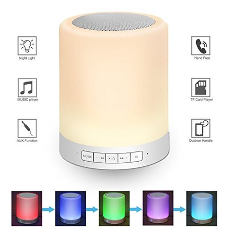 LED Night Light for Kids with Speaker and Touch Control by - Bedside Baby Nursery Bluetooth 